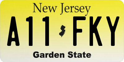 NJ license plate A11FKY