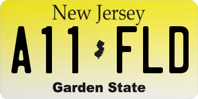 NJ license plate A11FLD