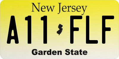 NJ license plate A11FLF