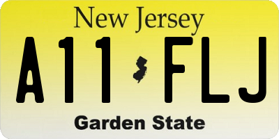 NJ license plate A11FLJ