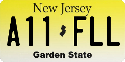 NJ license plate A11FLL