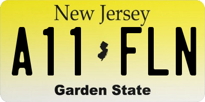 NJ license plate A11FLN