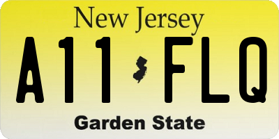 NJ license plate A11FLQ