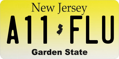 NJ license plate A11FLU