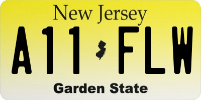 NJ license plate A11FLW