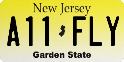 NJ license plate A11FLY