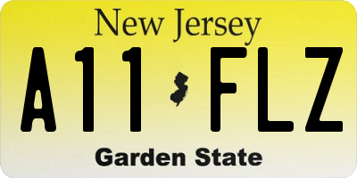 NJ license plate A11FLZ