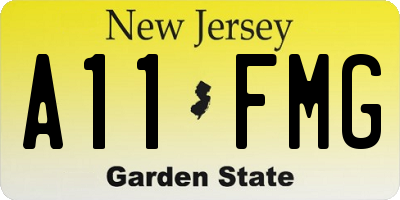 NJ license plate A11FMG