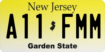 NJ license plate A11FMM