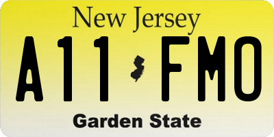 NJ license plate A11FMO