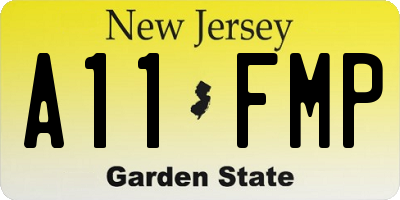 NJ license plate A11FMP