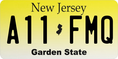 NJ license plate A11FMQ