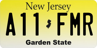 NJ license plate A11FMR