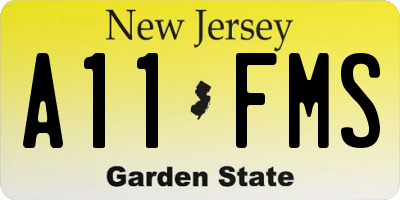 NJ license plate A11FMS