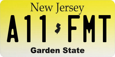 NJ license plate A11FMT