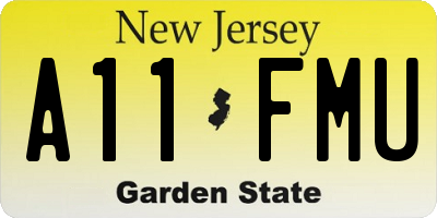 NJ license plate A11FMU