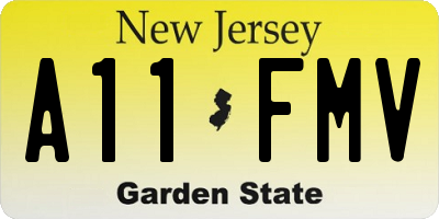 NJ license plate A11FMV