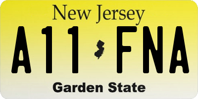 NJ license plate A11FNA