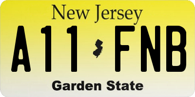 NJ license plate A11FNB