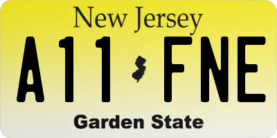 NJ license plate A11FNE