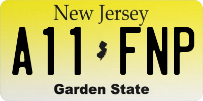 NJ license plate A11FNP