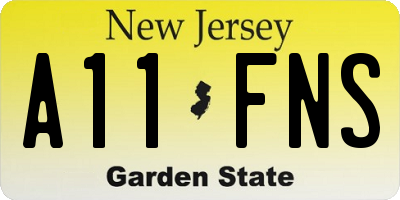 NJ license plate A11FNS