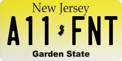NJ license plate A11FNT