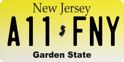 NJ license plate A11FNY