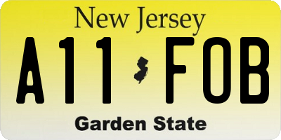 NJ license plate A11FOB