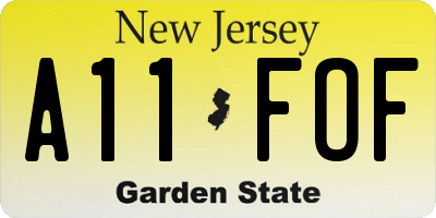 NJ license plate A11FOF