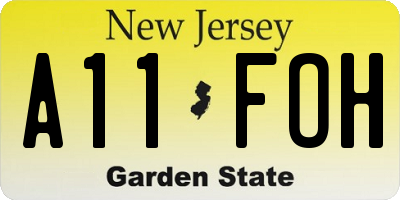NJ license plate A11FOH