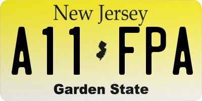 NJ license plate A11FPA