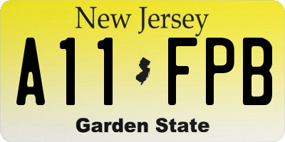 NJ license plate A11FPB