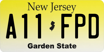 NJ license plate A11FPD