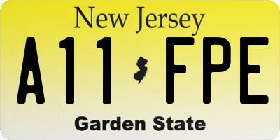 NJ license plate A11FPE