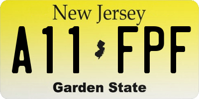 NJ license plate A11FPF