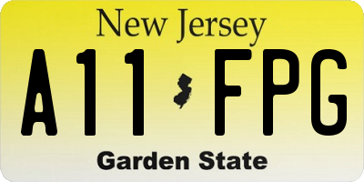 NJ license plate A11FPG