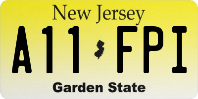 NJ license plate A11FPI