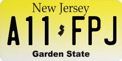 NJ license plate A11FPJ