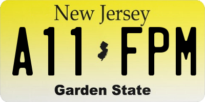 NJ license plate A11FPM