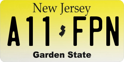 NJ license plate A11FPN