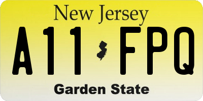 NJ license plate A11FPQ