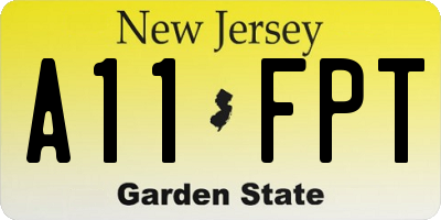 NJ license plate A11FPT