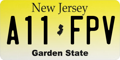 NJ license plate A11FPV