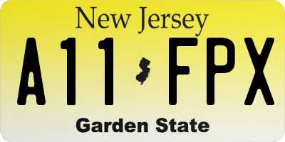 NJ license plate A11FPX