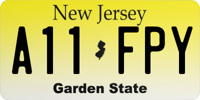 NJ license plate A11FPY