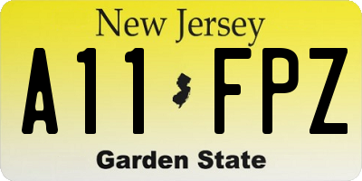 NJ license plate A11FPZ