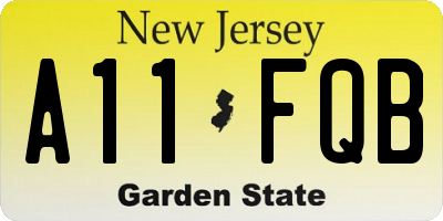 NJ license plate A11FQB