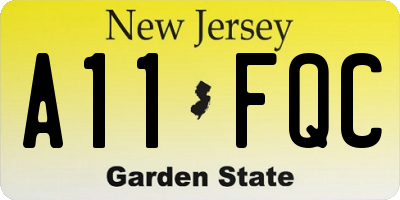 NJ license plate A11FQC