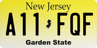 NJ license plate A11FQF